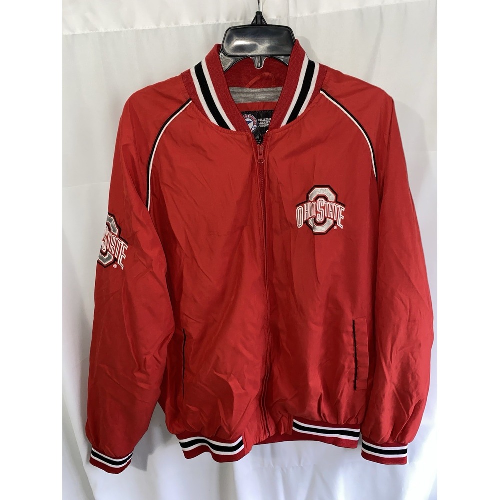 Vtg Ohio State University Buckeyes Full Zip GIII Track‎ Jacket Mens Large